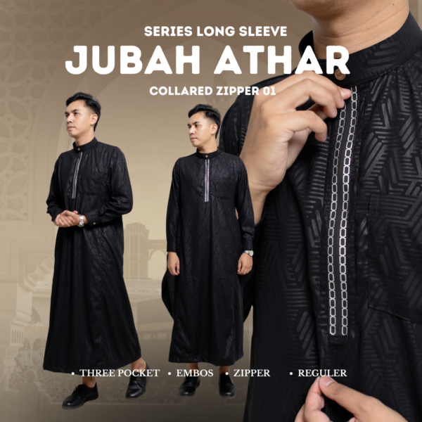 JUBAH ATHAR PANJANG - ZIPPER 01