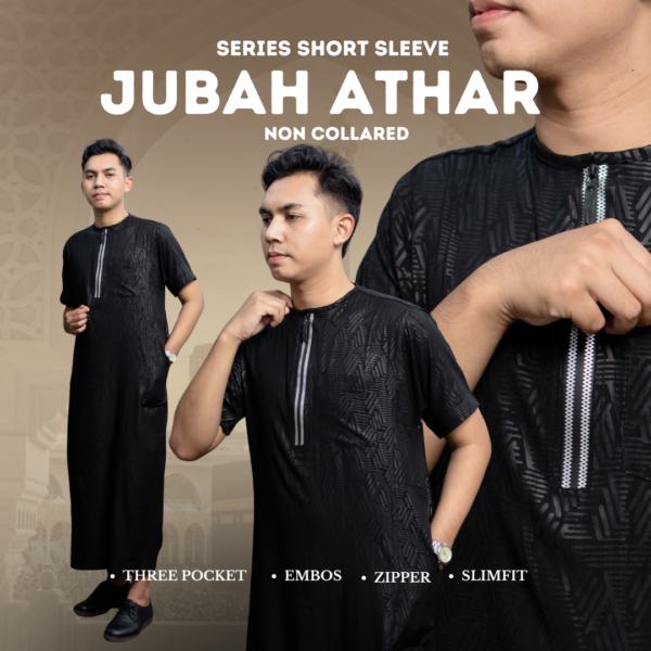 JUBAH ATHAR PENDEK - TANPA KERAH